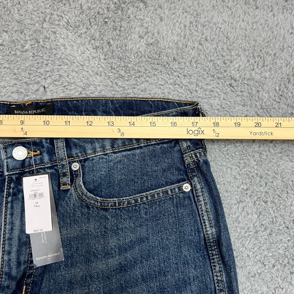 Banana Republic Straight Jeans Womens 32 Tall Blue NEW High Rise Formal Office